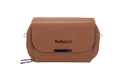 Multi-Zip Versatile Brown Crossbody Bag