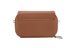 Multi-Zip Versatile Brown Crossbody Bag