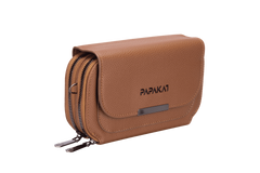 Multi-Zip Versatile Brown Crossbody Bag