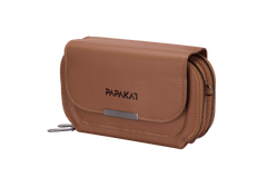 Multi-Zip Versatile Brown Crossbody Bag